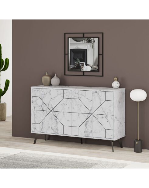 Buffet Dune blanc - 123x62.4x35 cm