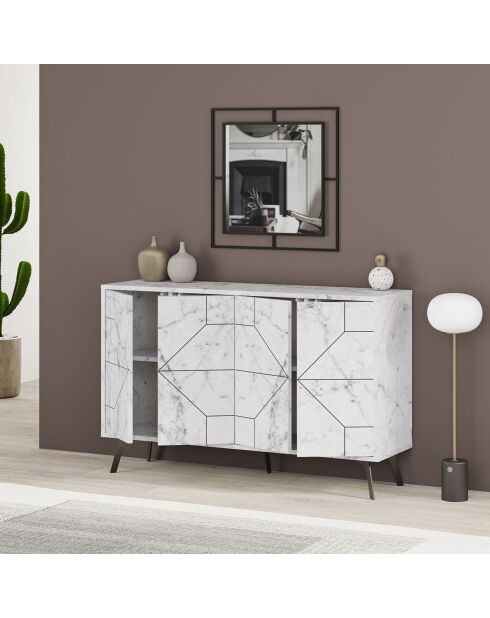 Buffet Dune blanc - 123x62.4x35 cm
