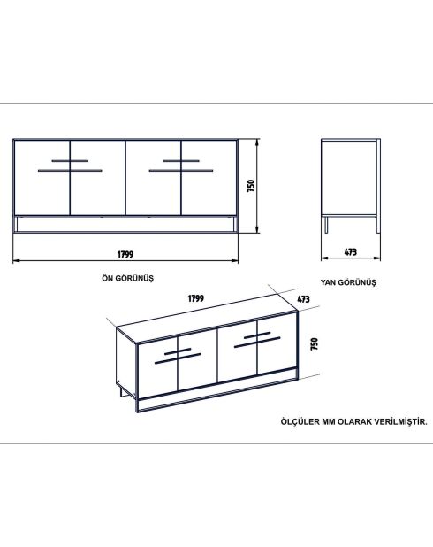 Buffet Polka doré/noir