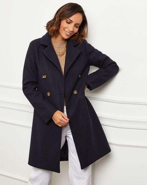 Manteau en Laine mélangée Zoe marine