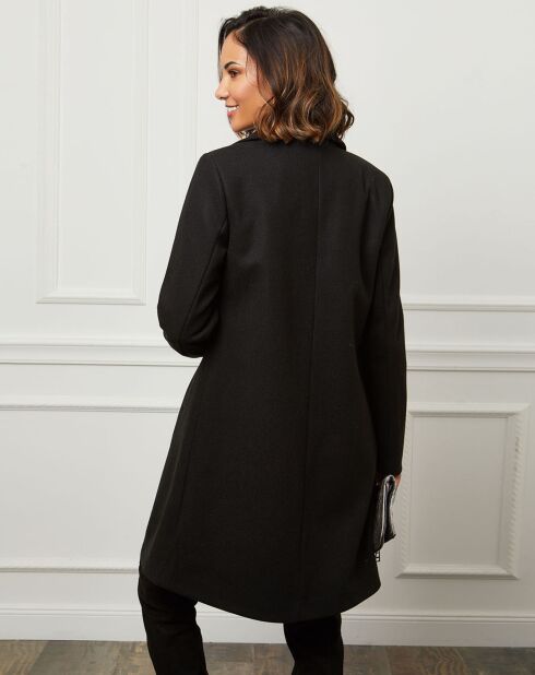Manteau en Laine mélangée Zoe noir