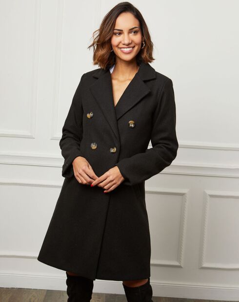 Manteau en Laine mélangée Zoe noir