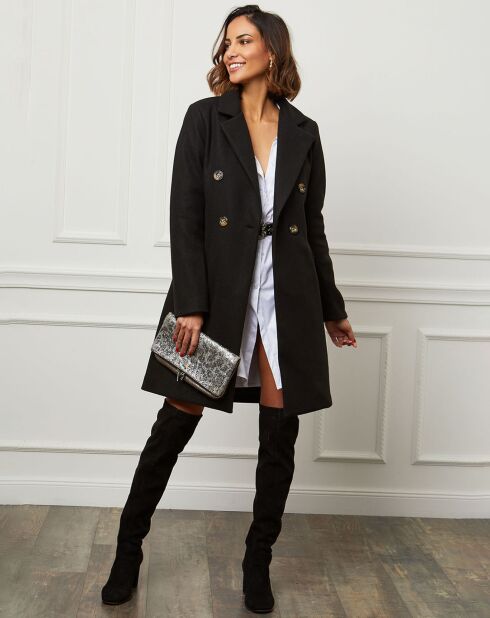 Manteau en Laine mélangée Zoe noir