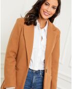 Manteau en Laine mélangée Bérénice camel