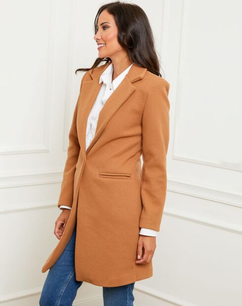 Manteau en Laine mélangée Bérénice camel