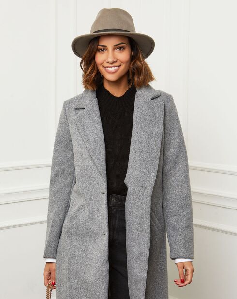Manteau en Laine mélangée Josette gris
