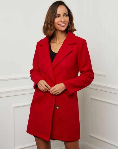 Manteau en Laine mélangée Josette rouge