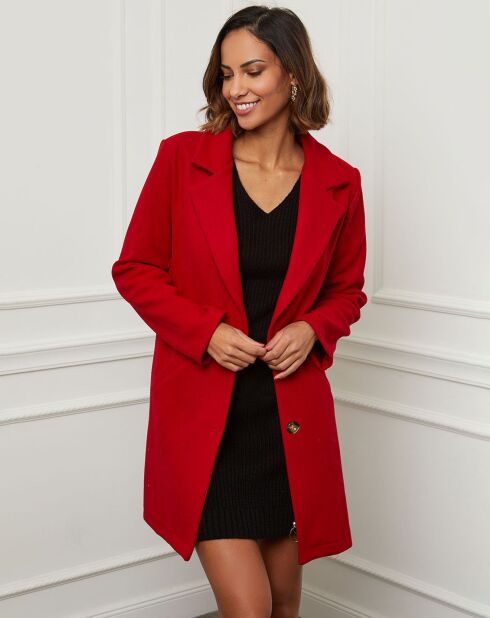Manteau en Laine mélangée Josette rouge