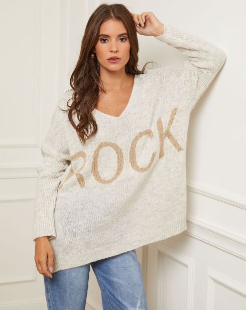 Pull en Laine mélangée Flore blanc
