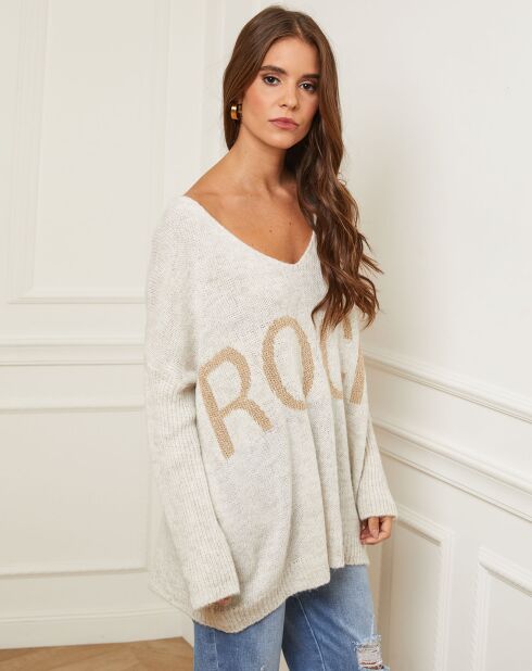 Pull en Laine mélangée Flore blanc