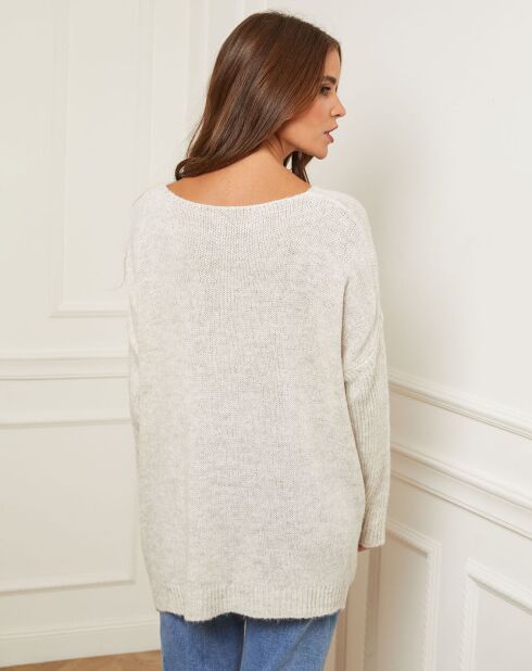 Pull en Laine mélangée Flore blanc