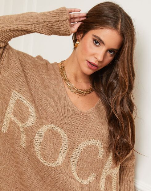 Pull en Laine mélangée Flore camel