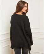 Pull en Laine mélangée Flore noir