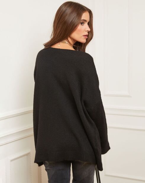 Pull en Laine mélangée Flore noir