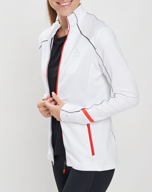 Veste intermédiaire technique Allalin blanc/noir/orange