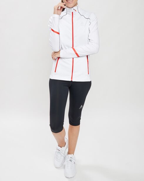 Veste intermédiaire technique Allalin blanc/noir/orange