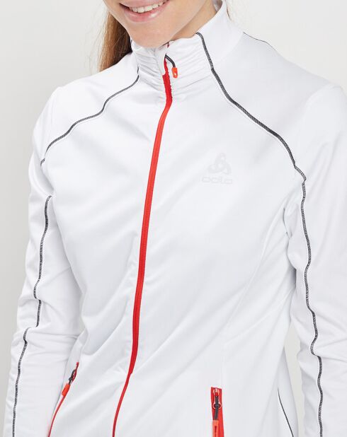 Veste intermédiaire technique Allalin blanc/noir/orange