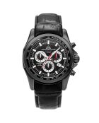 Montre Homme Quartz en Cuir Volcan noire