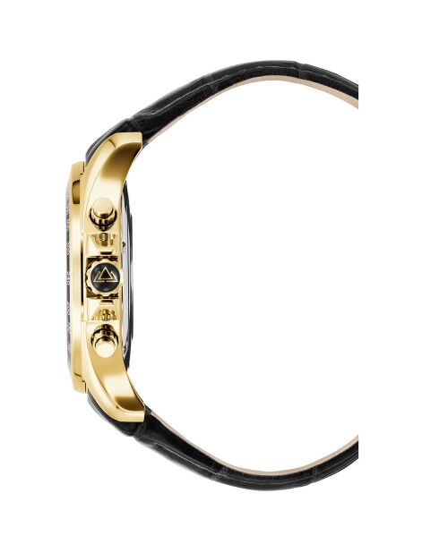 Montre Homme Quartz en Cuir Volcan noire