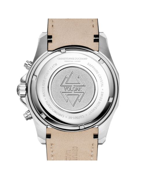 Montre Homme Quartz en Cuir Volcan noire