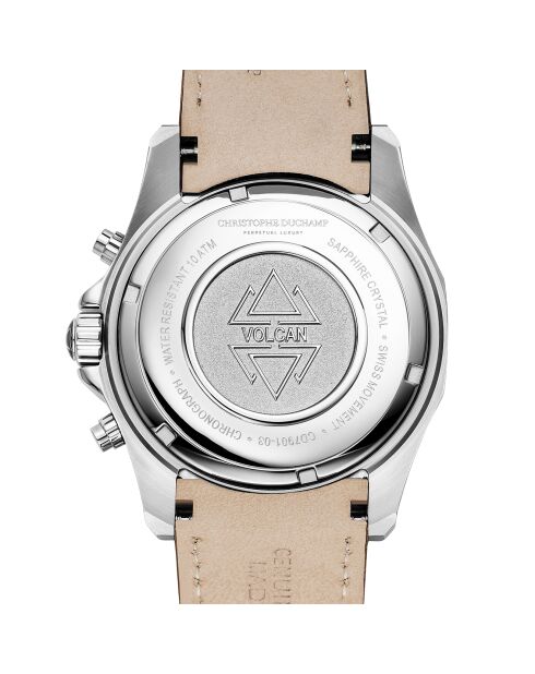 Montre Homme Quartz en Cuir Volcan marron