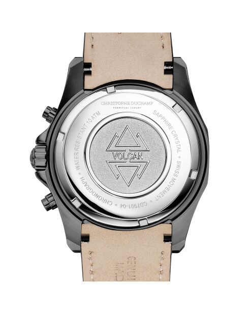 Montre Homme Quartz en Cuir Volcan noire