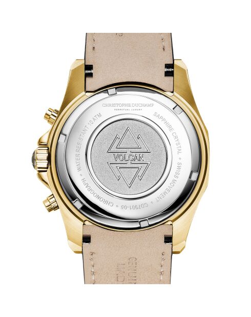 Montre Homme Quartz en Cuir Volcan noire