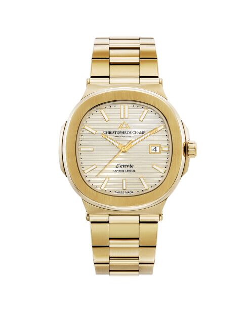 Montre Homme Quartz en Acier L'Envie dorée