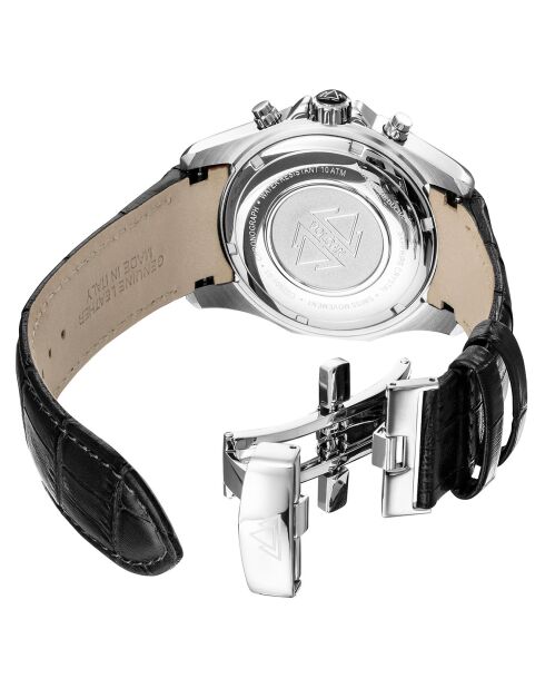 Montre Homme Quartz en Cuir Volcan noire