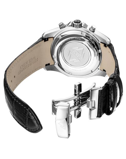 Montre Homme Quartz en Cuir Volcan noire