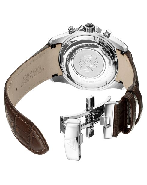 Montre Homme Quartz en Cuir Volcan marron