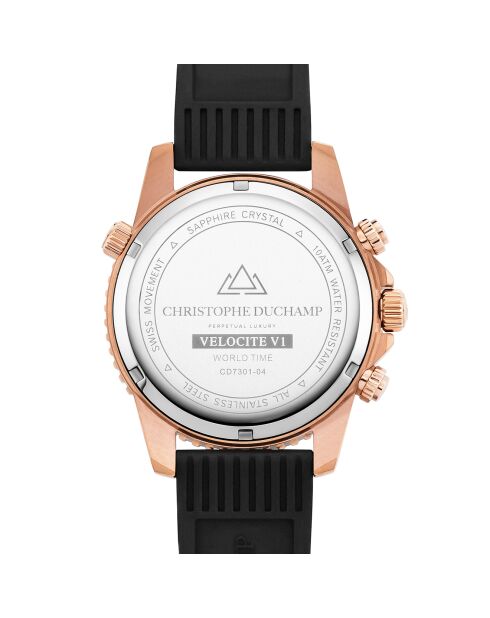 Montre Homme Quartz en Caoutchouc Velocite V1 noire