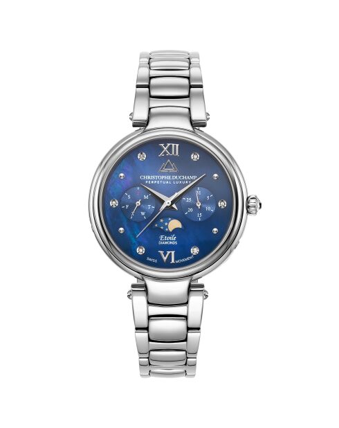 Montre Femme Quartz en Acier Etoile argentée