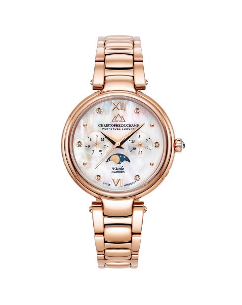 Montre Femme Quartz en Acier Etoile rose doré