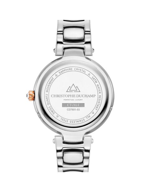 Montre Femme Quartz en Acier Etoile argenté/rose doré