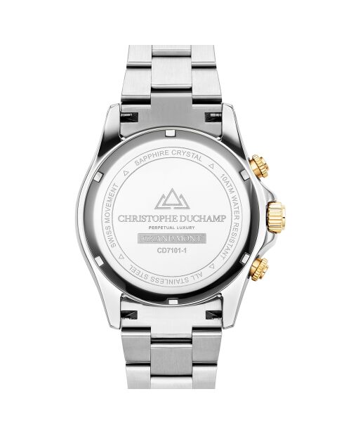 Montre Homme Quartz en Acier Grand Mont argenté/doré