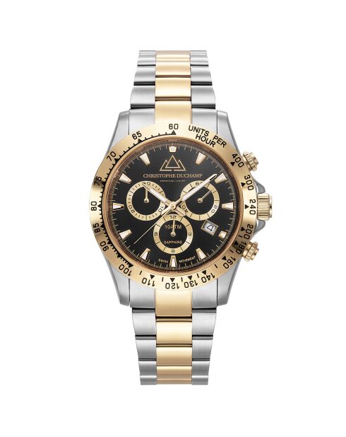 Montre Homme Quartz en Acier Grand Mont argenté/doré