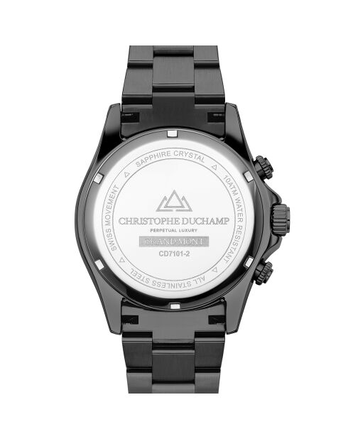 Montre Homme Quartz en Acier Grand Mont noire