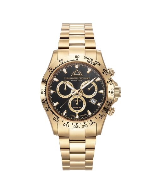 Montre Homme Quartz en Acier Grand Mont dorée