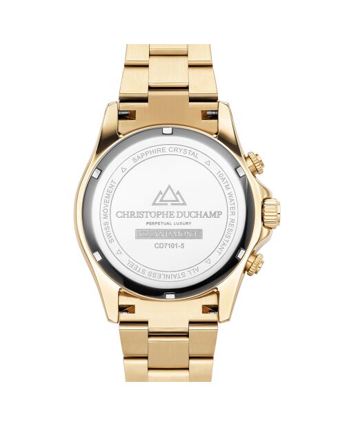 Montre Homme Quartz en Acier Grand Mont dorée