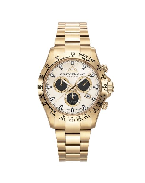 Montre Homme Quartz en Acier Grand Mont dorée