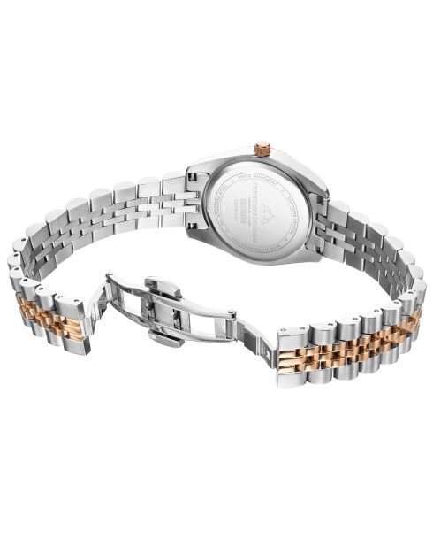 Montre Femme Quartz en Acier Élysées argenté/rose doré