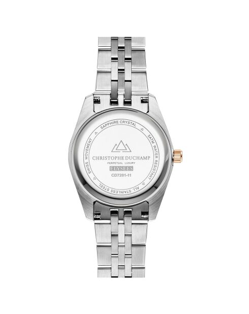 Montre Femme Quartz en Acier Élysées argenté/rose doré