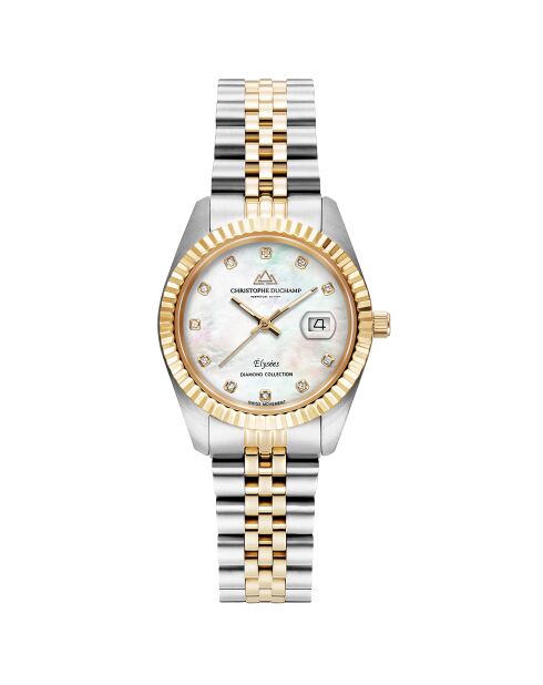 Montre Femme Quartz en Acier Élysées argenté/doré