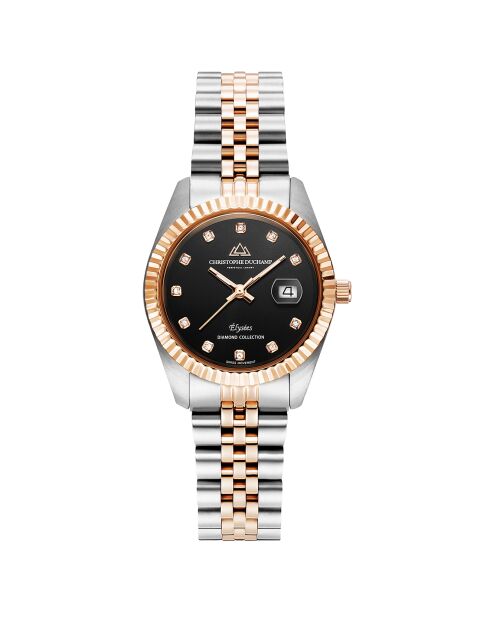 Montre Femme Quartz en Acier Élysées argenté/rose doré