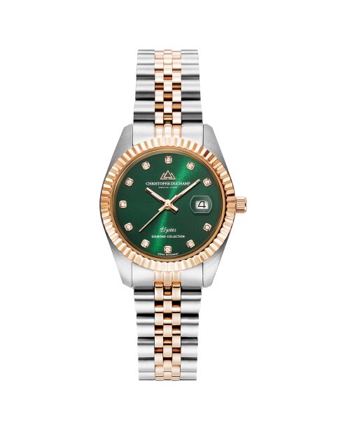 Montre Femme Quartz en Acier Élysées argenté/rose doré