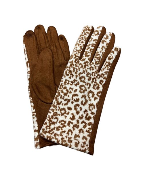 Gants Olga léopard camel