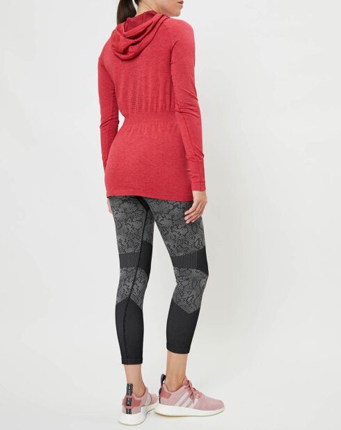 Sweat léger technique à capuche Irbis Warm rouge/hibiscus