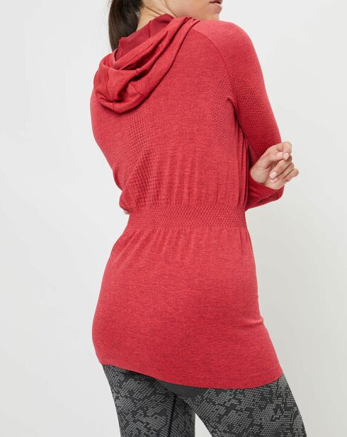 Sweat léger technique à capuche Irbis Warm rouge/hibiscus