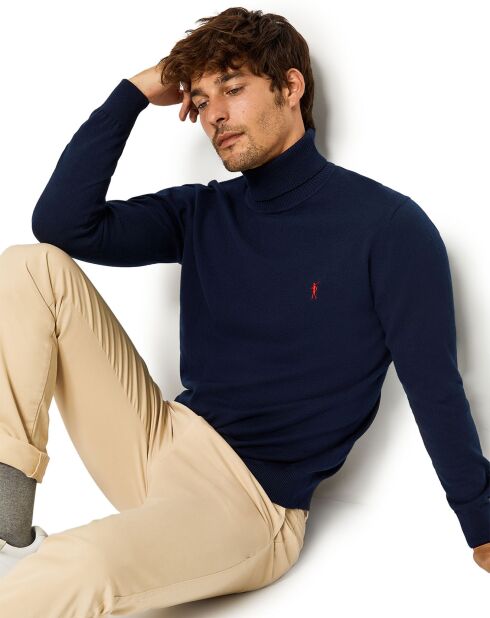 Pull Rigby Go col roulé marine
